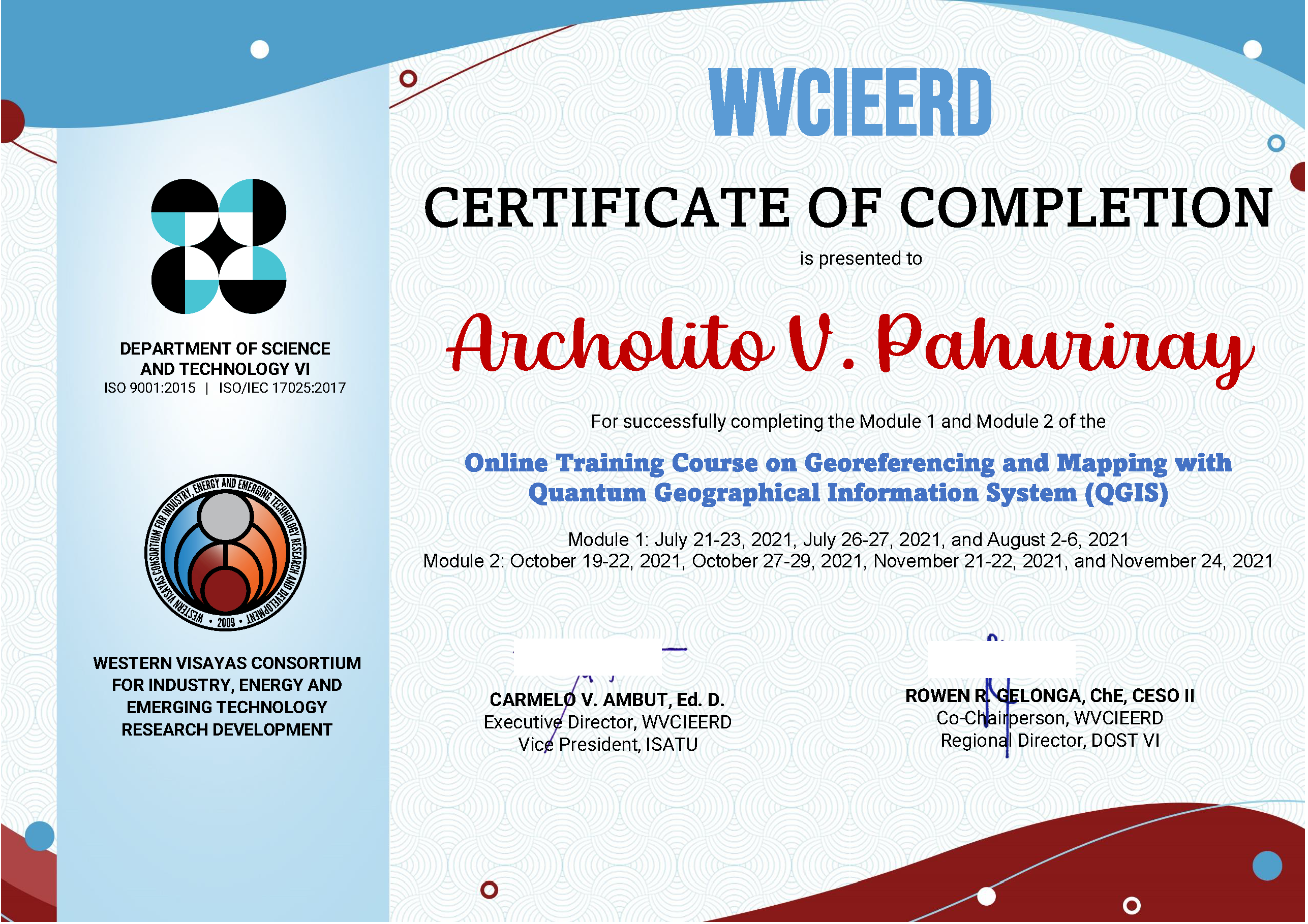 Online Training Course on Georeferencing and Mapping with Quantum Geographical Information System (QGIS)